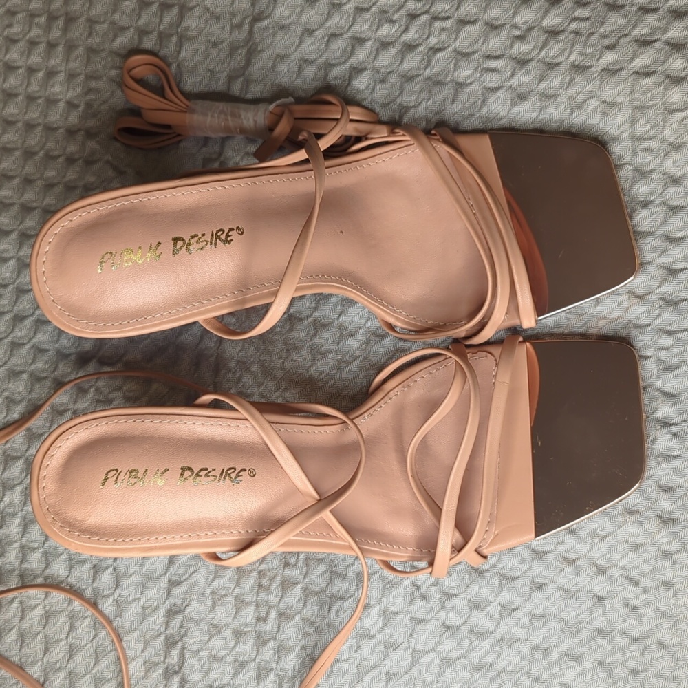 🔥 SALE ALERT - Public Desire Lace Up Mirror Heels - Picture 2 of 8